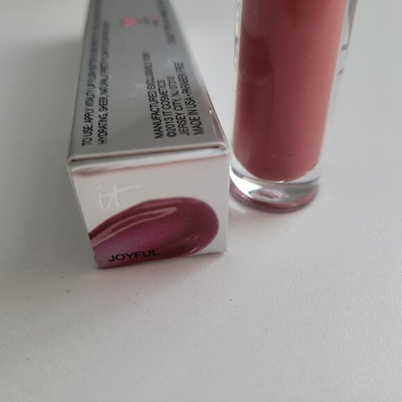 It Cosmetics Vitality Lip Flush Butter Gloss JOYFUL 0.11oz/3.40ml New w Box HTF - Picture 5 of 5